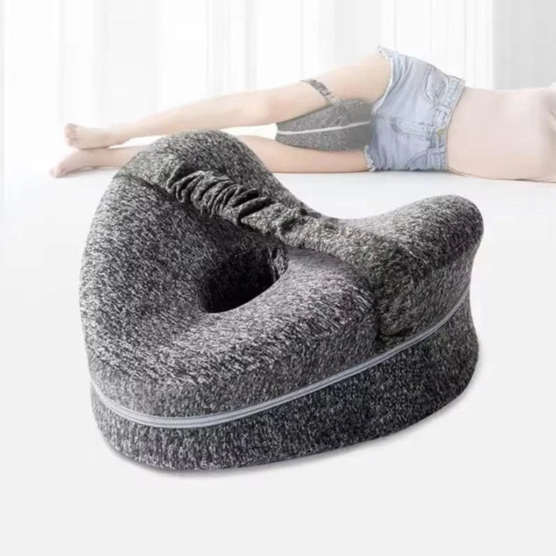 Knee Pillow Contoured Memory Foam Hollow Center Elastic Strap