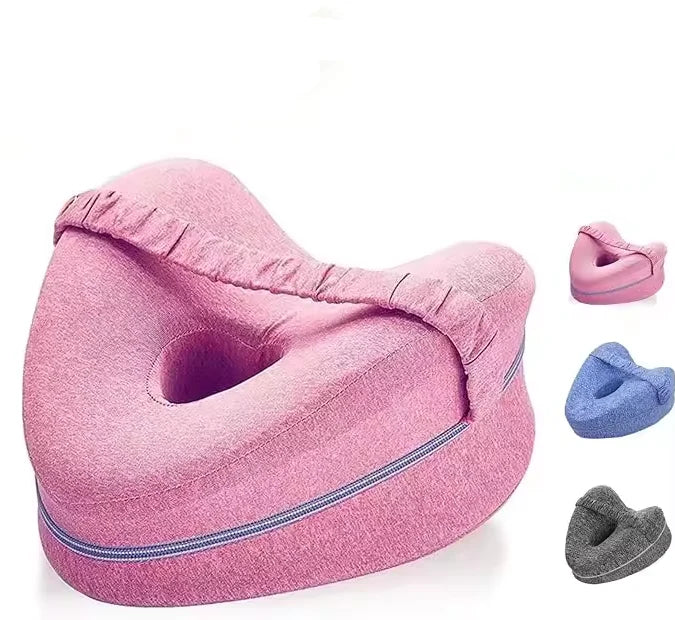 Knee Pillow Contoured Memory Foam Hollow Center Elastic Strap
