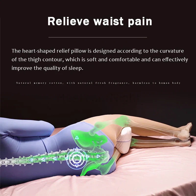 Knee Pillow Ergonomic Memory Foam Removable Cover