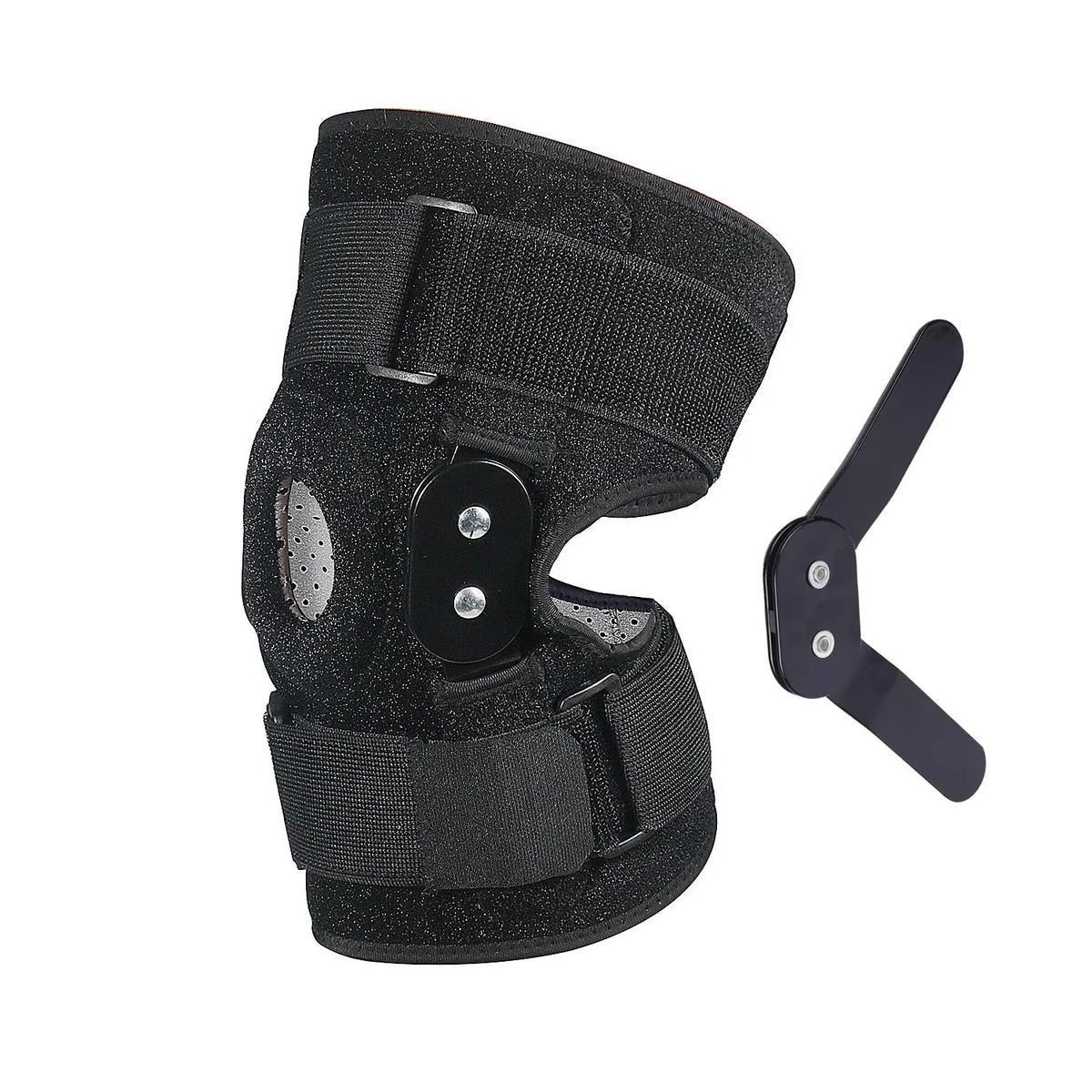 Knee Support Brace Hinged Side Stabilizers Compression Straps