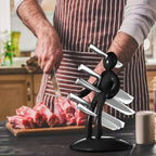 Knife Holder Humanoid Sculpture Stainless Steel Space-Saving