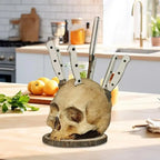 Knife Holder Skull Design Durable Resin Fits Various Sizes