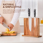 Knife Holder Solid Acacia Wood & Strong Magnets