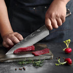 Knife Set High-Carbon Blades Wood Handles Set Of 8