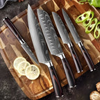 Knife Set High-Carbon Blades Wood Handles Set Of 8
