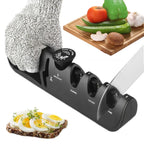 Knife Sharpener 4-in-1 Adjustable Angle Ceramic & Tungsten Slots