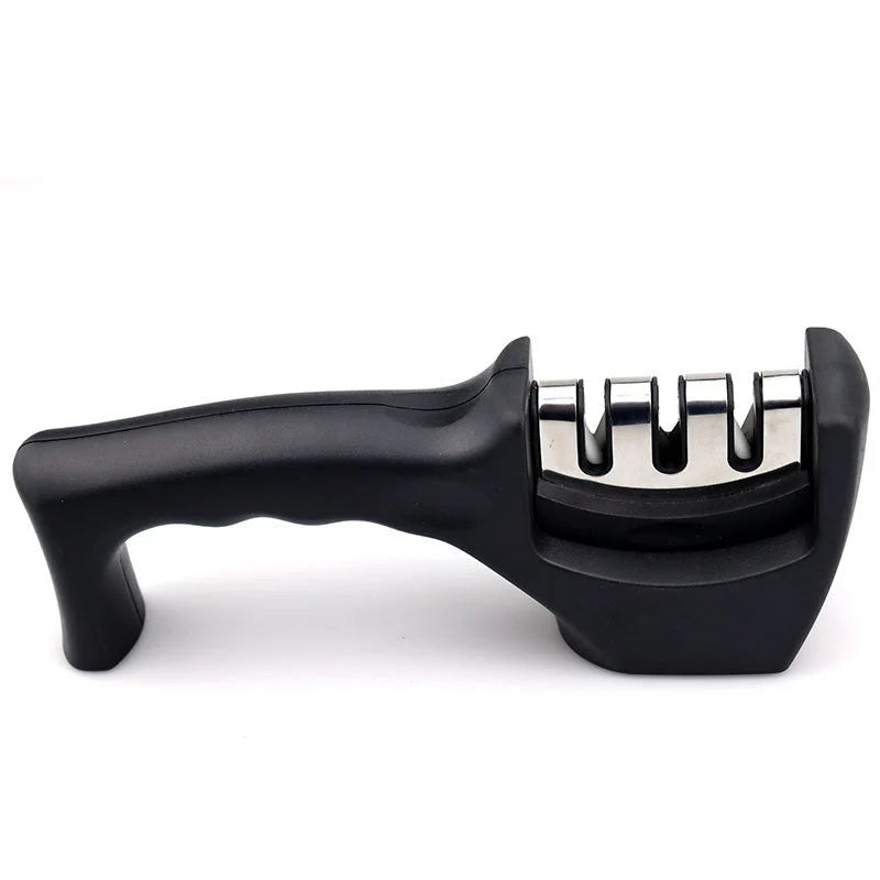 Knife Sharpener Ceramic & Diamond Stones Non-Slip Base