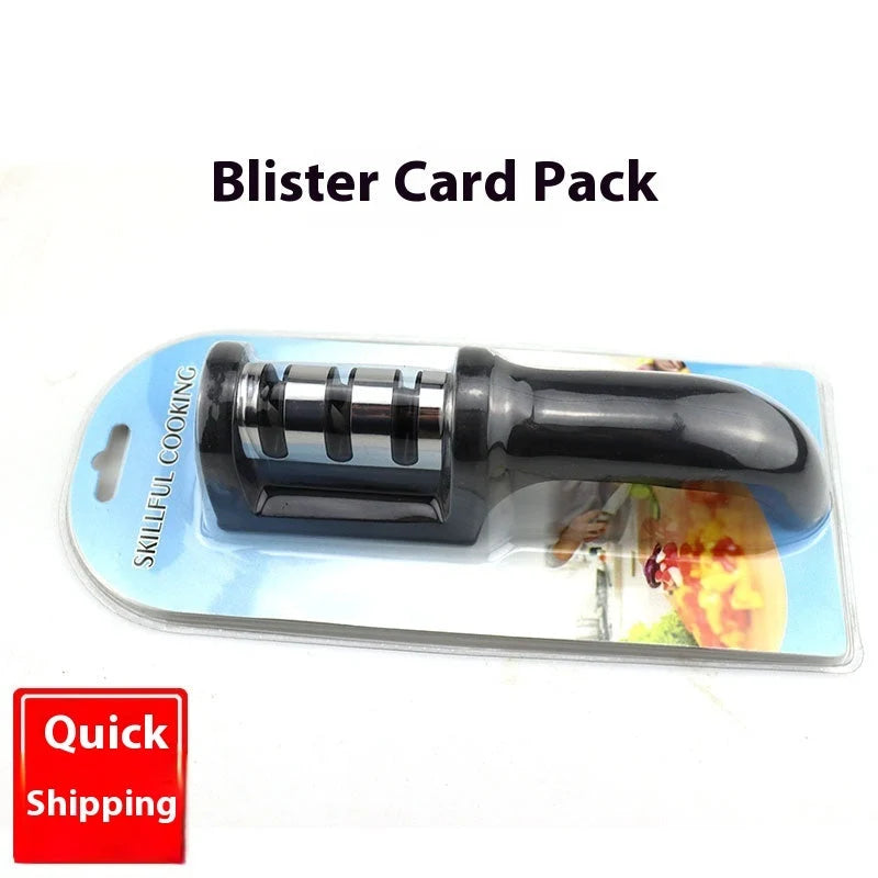 Knife Sharpener Ceramic & Diamond Stones Non-Slip Base