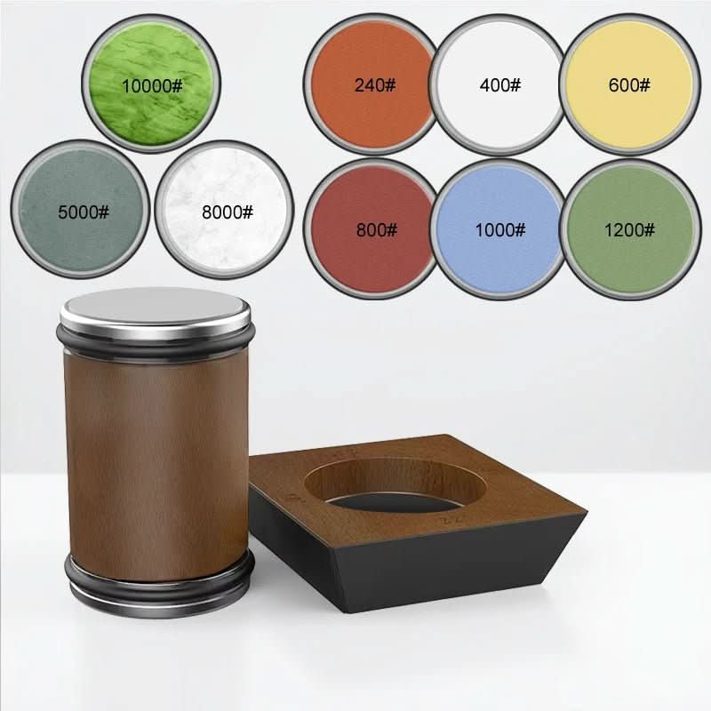 Knife Sharpener Diamond Grinding Wheel Wooden Base