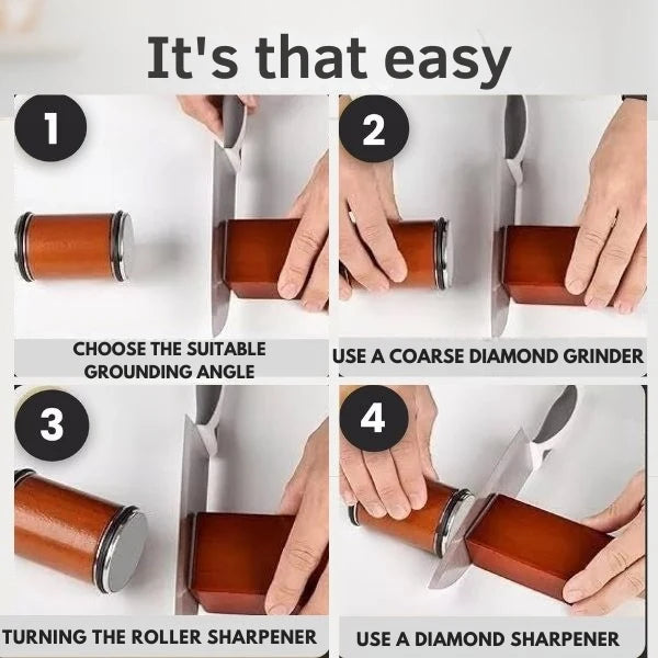 Knife Sharpener Roller System Non-Slip Base