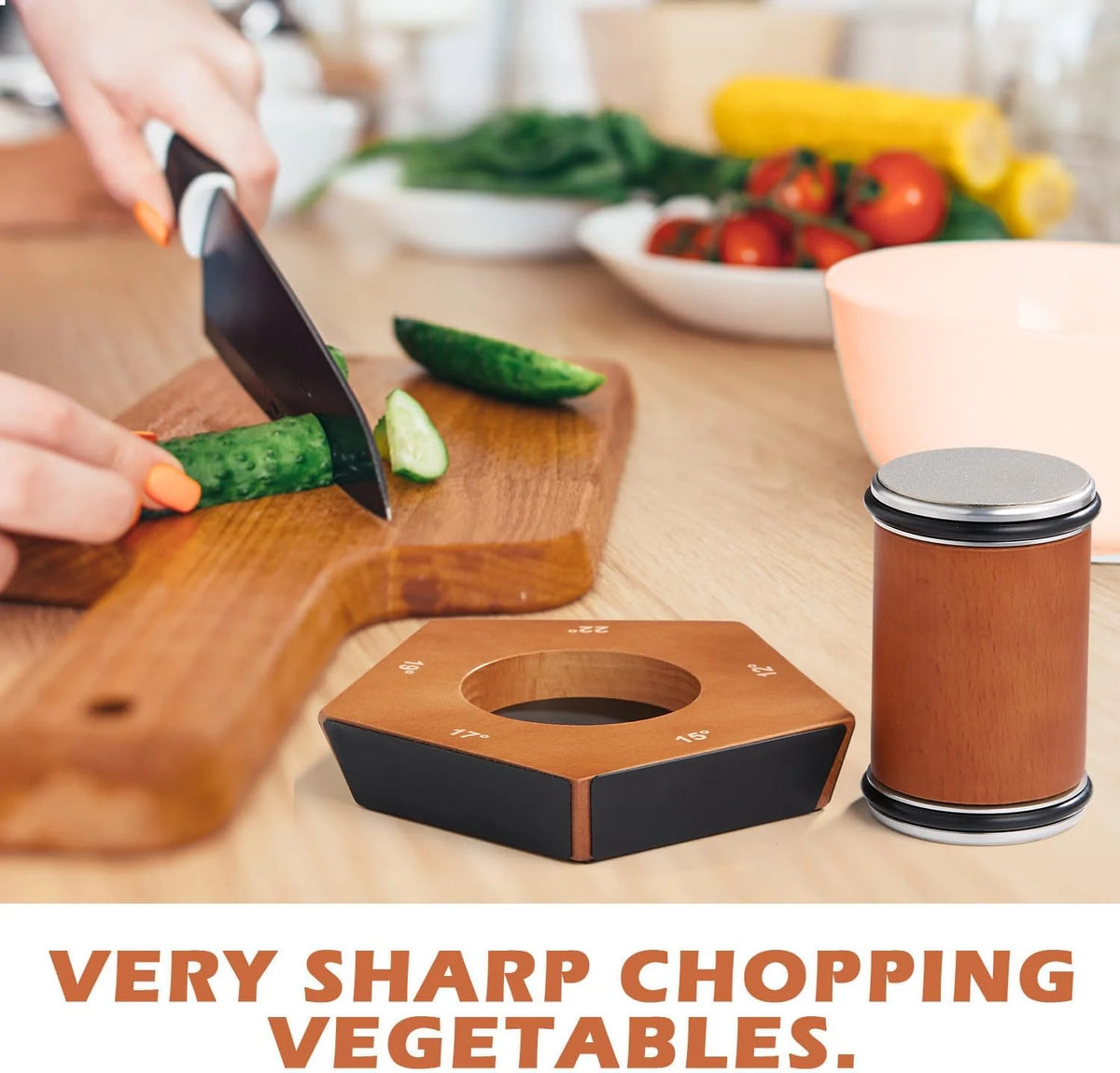 Knife Sharpener Rolling Diamond Stones & Magnetic Angle Guide