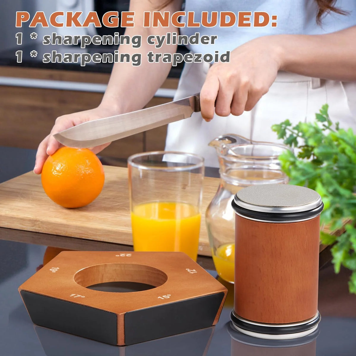 Knife Sharpener Rolling Diamond Stones & Magnetic Angle Guide