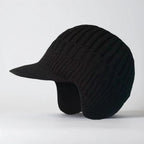 Knit Beanie Visor Brim & Ear Flaps Secure Fit