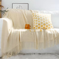 Knit Fleece Blanket Chunky Knit Plush Lined Machine Washable