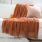 Knit Fleece Blanket Chunky Knit Plush Lined Machine Washable
