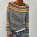 Knit Pullover Fair Isle Soft Warm Easy-Care