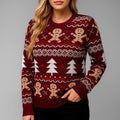 Knit Sweater Crewneck Festive Ribbed Cuffs