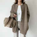Knitted Cardigan Button-Front Soft Breathable Knit