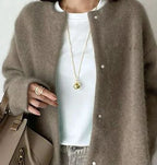 Knitted Cardigan Button-Front Soft Breathable Knit