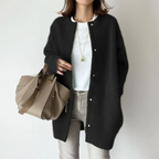 Knitted Cardigan Button-Front Soft Breathable Knit