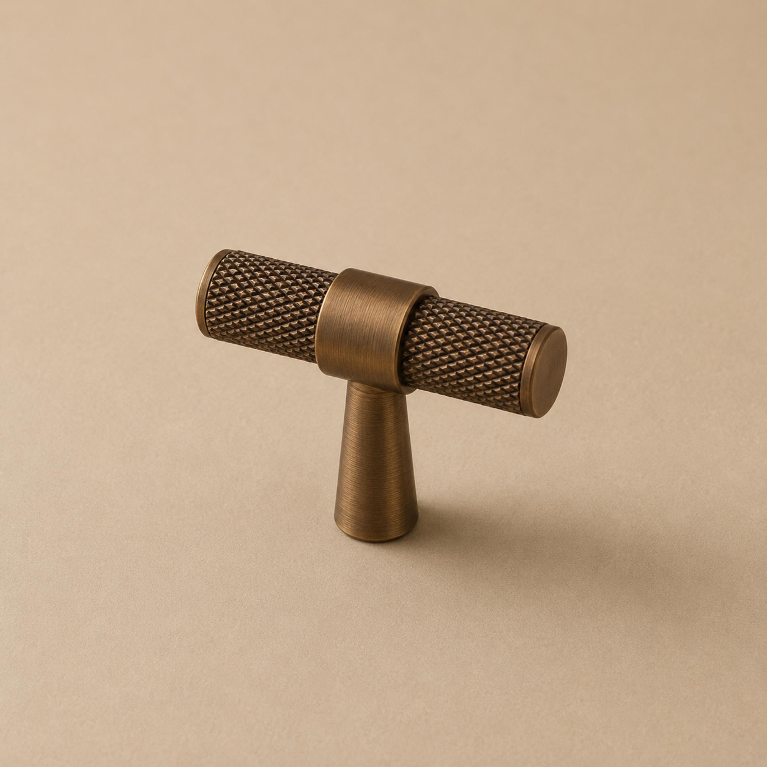 Knurled Brass Cabinet & Drawer Handle