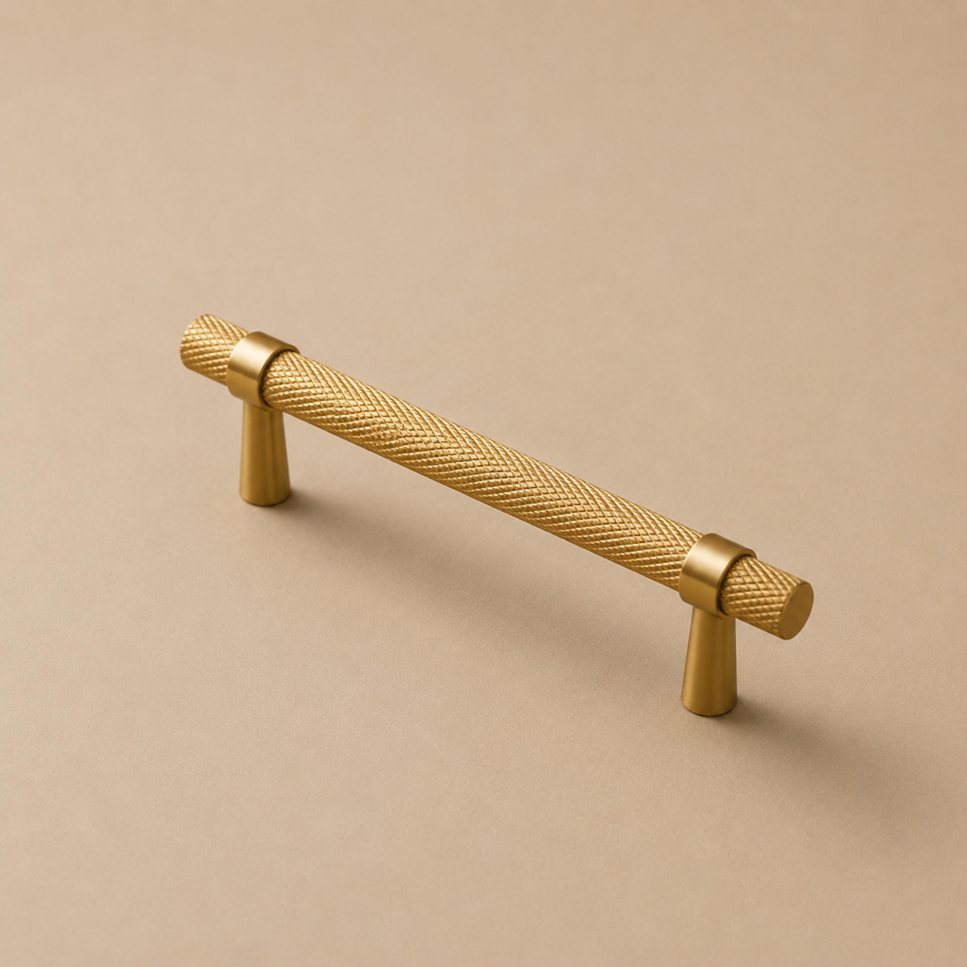 Knurled Brass Cabinet & Drawer Handle