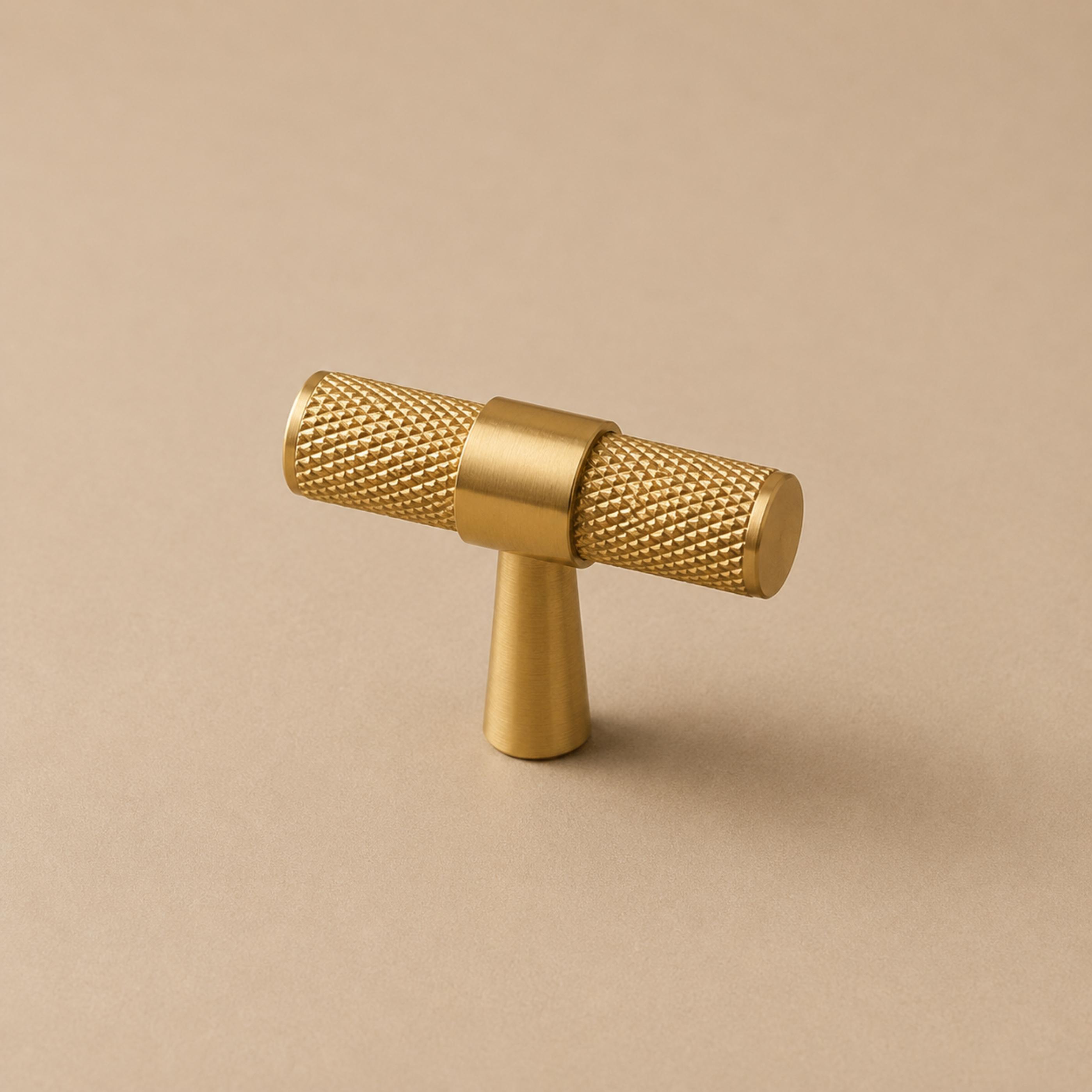 Knurled Brass Cabinet & Drawer Handle