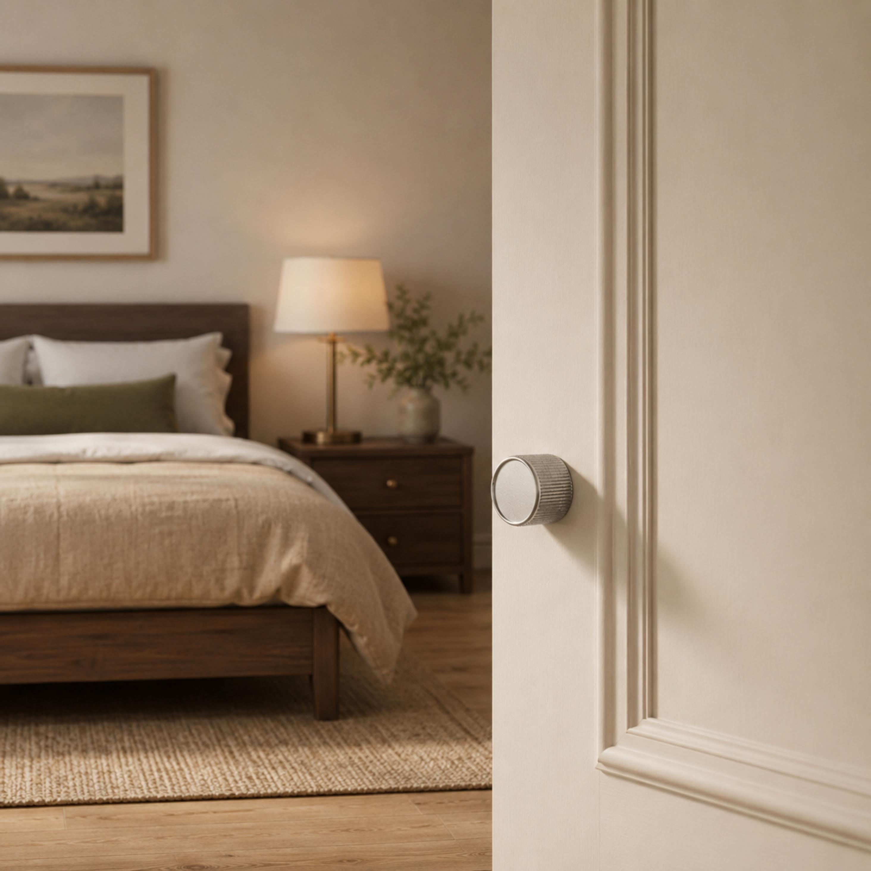 Knurled Zinc Alloy Door Handle Set (Twist Privacy Lock)