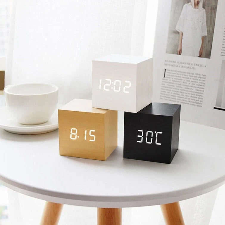 LED Alarm Clock Sound-Activated Adjustable Brightness