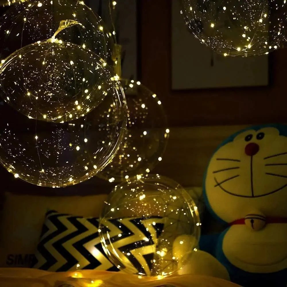LED Balloons Transparent Warm White Battery Powered