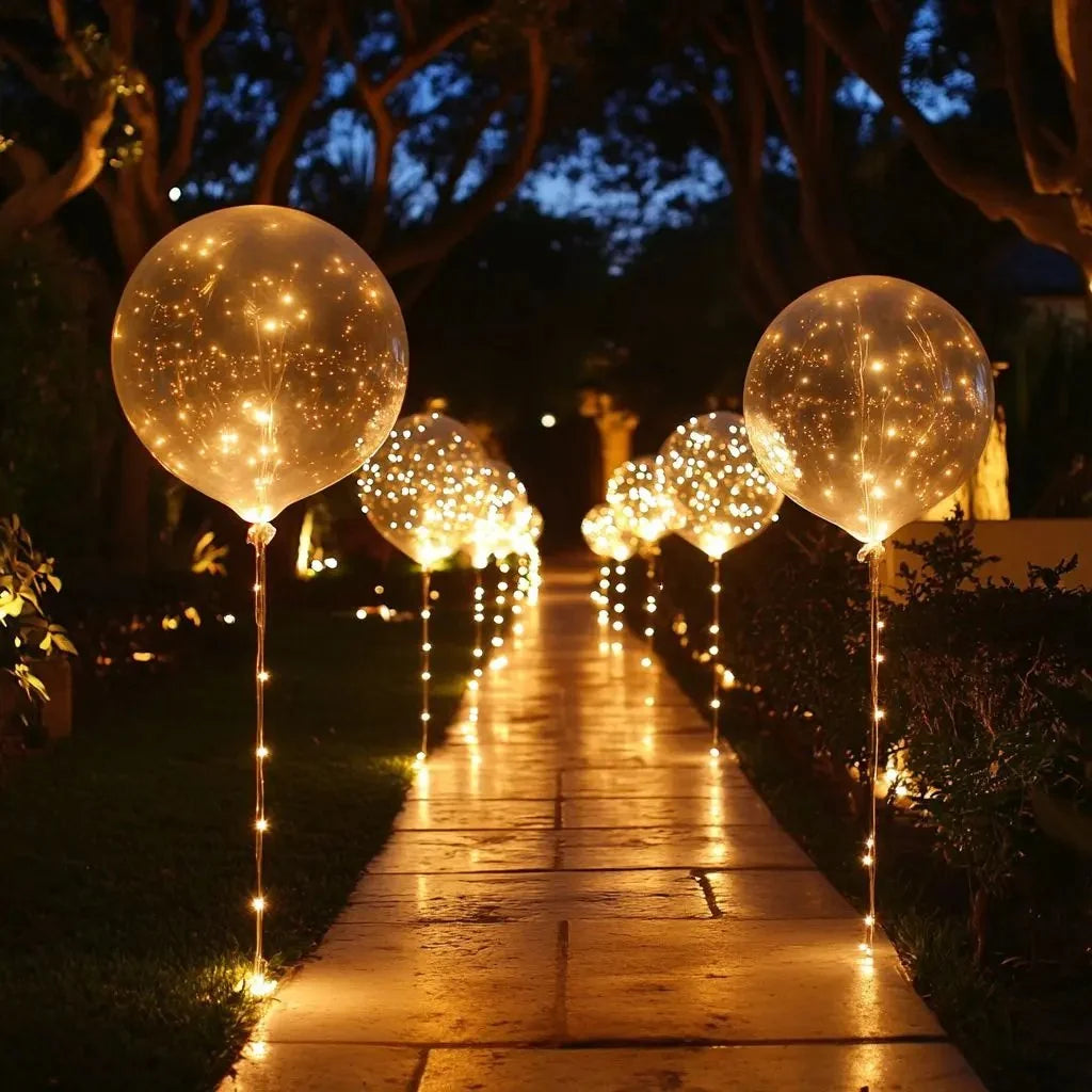 LED Balloons Transparent Warm White Set of 10