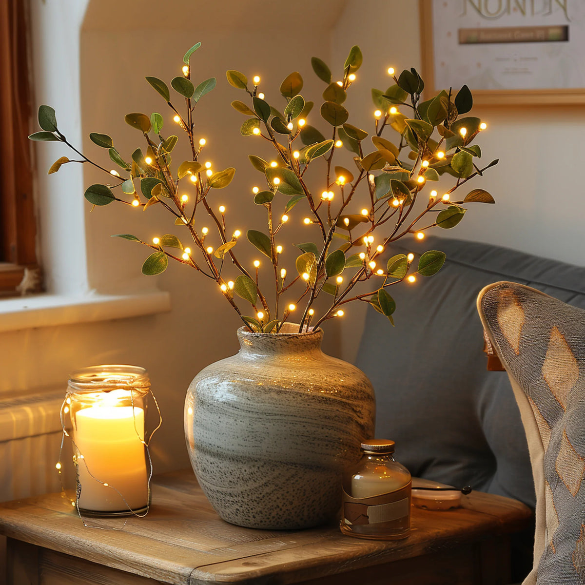 LED Branch Light Warm White 120 LEDs Battery Powered