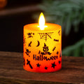 LED Candle Flameless Wax-Look Halloween Motif