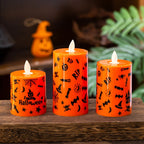 LED Candle Flameless Wax-Look Halloween Motif