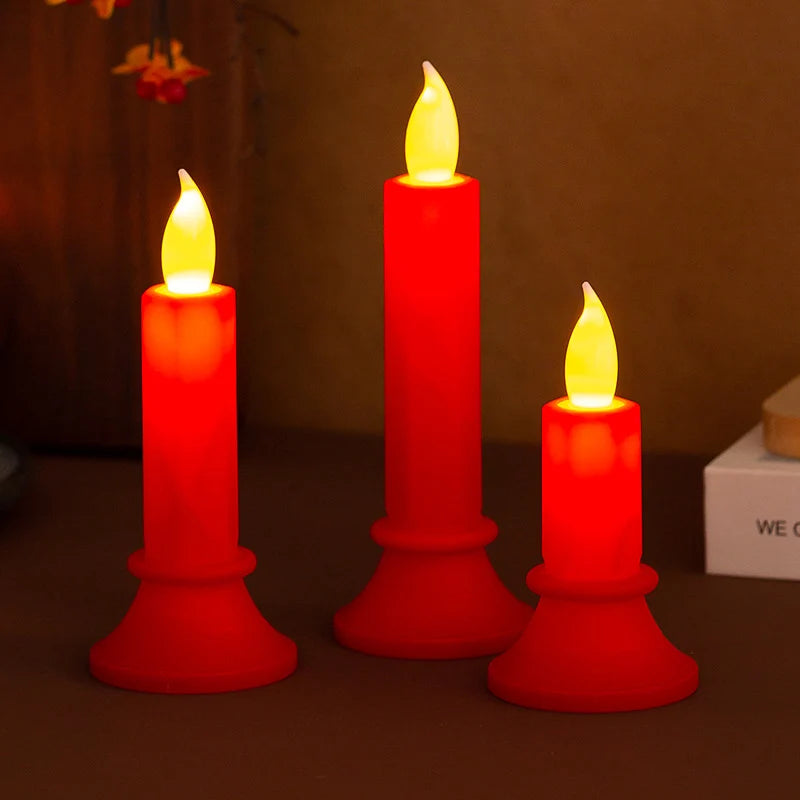 LED Candle Flickering Wax-Like Finish Flameless & Battery-Free