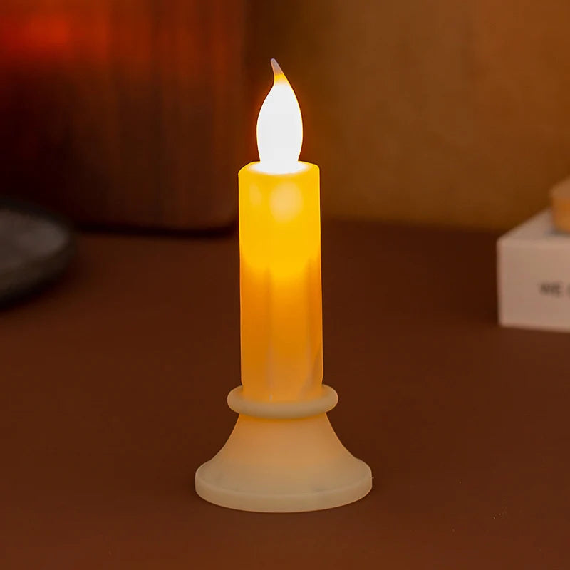 LED Candle Flickering Wax-Like Finish Flameless & Battery-Free