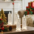 LED Candle Set Crystal-Effect Battery-Powered & Flame-Free