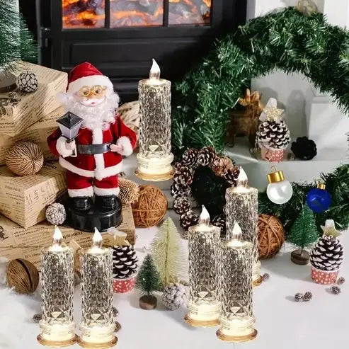 LED Candle Set Crystal-Effect Battery-Powered & Flame-Free