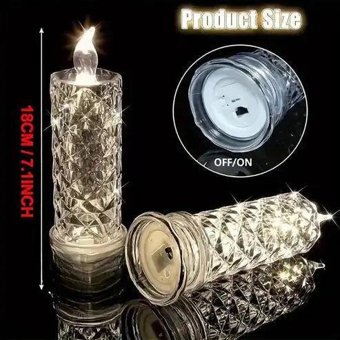 LED Candle Set Crystal-Effect Battery-Powered & Flame-Free