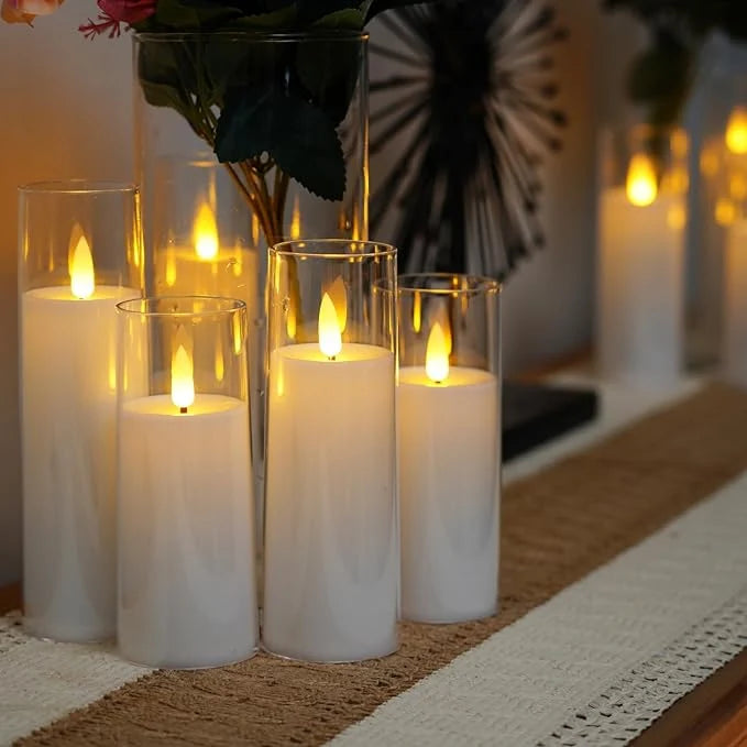 LED Candle Set Flameless Realistic Flicker Remote & Timer