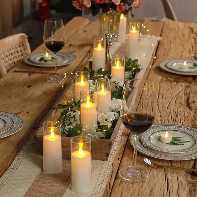LED Candle Set Flameless Realistic Flicker Remote & Timer