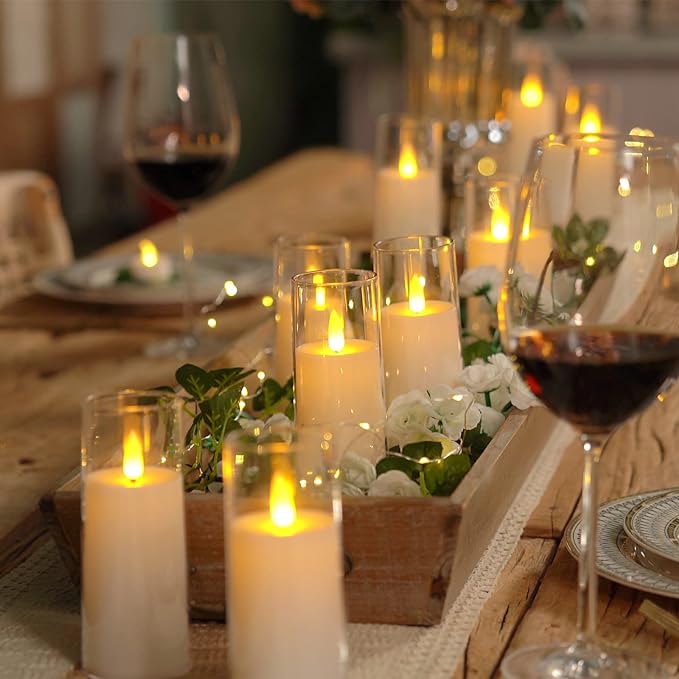 LED Candle Set Flameless Realistic Flicker Remote & Timer