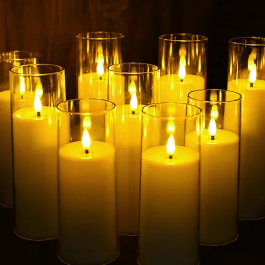 LED Candle Set Flameless Realistic Flicker Remote & Timer