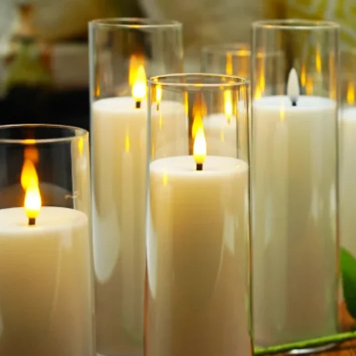 LED Candle Set Flameless Realistic Flicker Remote & Timer