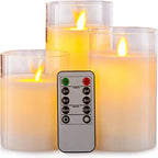 LED Candle Set Flameless Realistic Flicker Timer & Remote