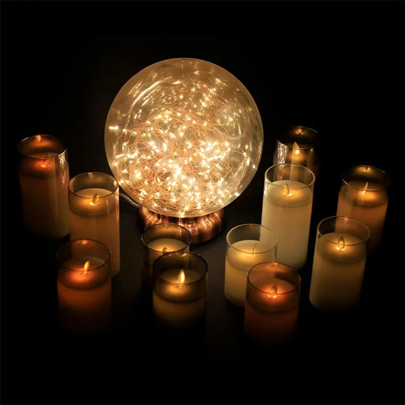 LED Candle Set Flameless Realistic Flicker Timer & Remote