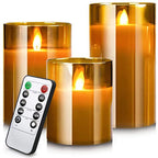 LED Candle Set Flameless Realistic Flicker Timer & Remote