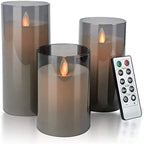 LED Candle Set Flameless Realistic Flicker Timer & Remote