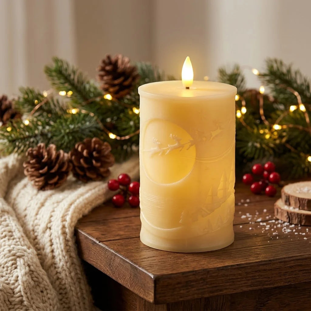 LED Candle Wax-Look Battery-Operated Timer