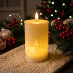 LED Candle Wax-Look Battery-Operated Timer
